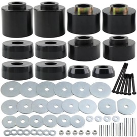 RiAiCiING Polyurethane Body Cab Mount Bushings Set Kit for 1980-1998 Ford F150 F250 F350 2WD 4WD Body Cab Mounts 4.4123G (Black) - Crew Cab ONLY