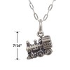 Sterling Silver Train Engine 3D Charm Necklace, 18"