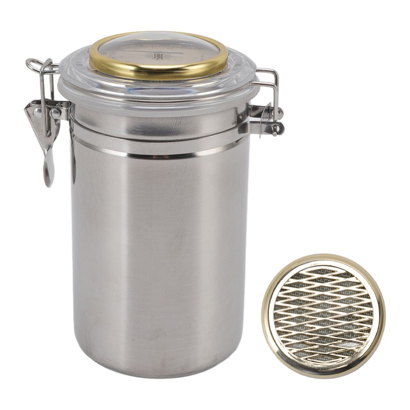Cigar Jar Stainless Steel Silicone Ring with Hygrometer Waterproof Sealed