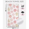 Coastal Pink Seashell Beach Towel 30x60 Inch, Summer Ocean Bath