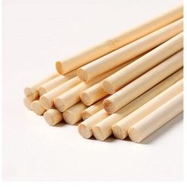 Dtmasao 50 PCS Dowel Rods Wood Sticks Wooden Dowel Rods - 3/8 x 36 Inch Unfinished Bamboo Sticks - for Crafts and DIYers