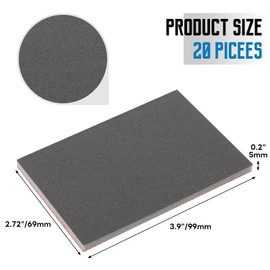 Semrien 20 Pack 600 Grit Sanding Sponge, 3 x 4 Inch Soft Foam Sanding Block Wet Dry Sanding Pads, Washable Sandpaper Sponge Drywall Sand Block for Wood, Metal, Furniture Polishing (600 Grit)