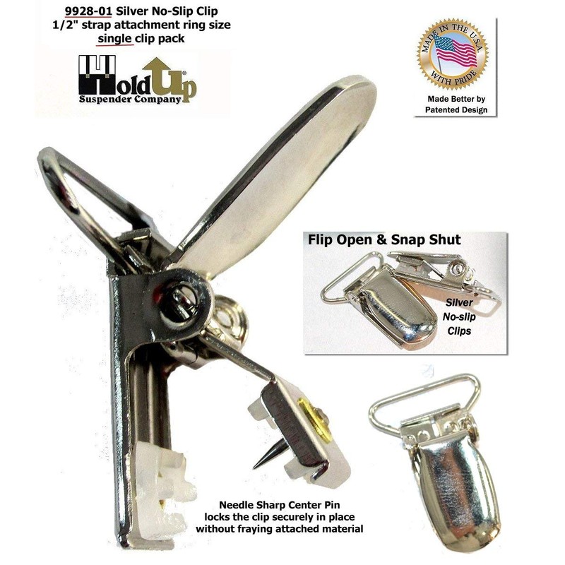 Holdup Silver - Abrazaderas patentadas de repuesto antideslizantes, plateado, 1