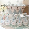 Light Blue Striped Drinking Paper Straws for Birthday Party Wedding