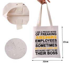 Boss Lady Tote Bag Bosses Day Gift Best Boss Ever Reusable Grocery Shopping Bag Proud Boss Shoulder Bag (Boss Tote)