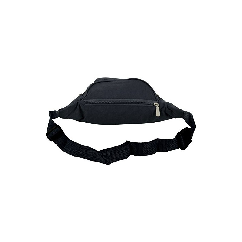 Lorenze Men's Women's Crinkled Nylon Belt Bag, black