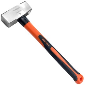 WEDO Sledge Hammer,1lb Stainless Steel German Type Crack Hammer With Fiberglass Handle,Length 310mm,Shock-resistant,Corrosion Resistant Drilling Hammer
