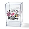 Vgrti Peace Love Makeup Acrylic Makeup Brush Organizer Holder, Make