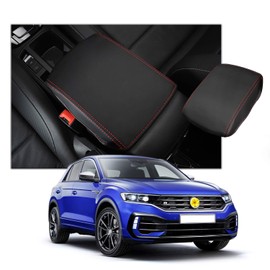 CDEFG Compatible with VW T-ROC 2018-2023 2024 Armrest Cover Scratch Protection T ROC 2022 Centre Console Faux Leather Armrest Cover Centre Console Box Cover T ROC 2023 Accessories