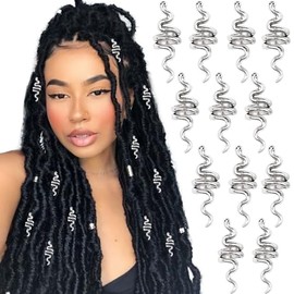 12 Adornos Para El Cabello Para Trenzas, Accesorios De Metal Plateado Con Cierre En Espiral Para Rastas, Para Mujeres Y Niñas.