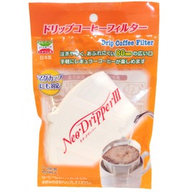 Neo Dripper3 Coffee Filter, 20 Count Natural Wood Muddler Disposable Set of 2