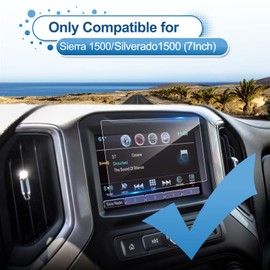 Coleya 2022-2025 Sierra 1500/2500HD/3500HD Screen Protector for GMC Sierra (Pro) 7-inch Touch Screen, for 2014-2021 Sierra 1500 (Base) Screen Protector, 9H Tempered Glass HD Transparent 7"