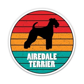 Squiddy Airedale Terrier Dog - Vinyl Sticker Decal for Phone, Laptop, Water Bottle (3" Wide)