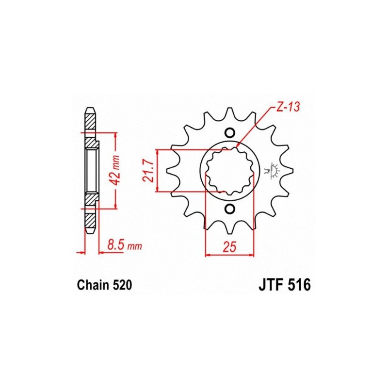 JT Sprockets JTF516.16 16T Steel Front Sprocket , black