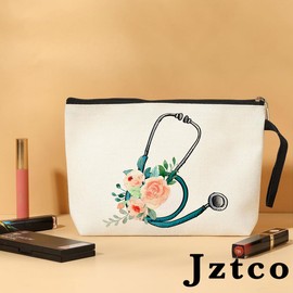 Nurse Gifts Nursing Cosmetic Bag Nurse Appreciation Gifts Nurse Practitioner Gifts for Women Nursing Student Registered Nurse Toiletry Bag Nurses Day Graduation Birthday Nurse Bag Floral Makeup Bag