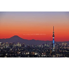 Postcard Postcard Photo by YOSHIO IWASAWA (Japanese Postcard AIR) Tokyo Night View and Mt. Fuji Scenery
