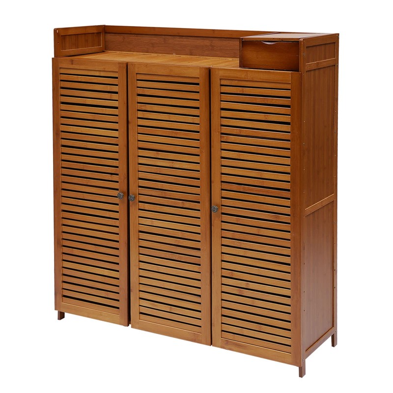 ZGEXING 7 Tier Bamboo Shoe Rack, Brown Shoe Storage Cabinet,