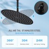 KINLIV 16 inch Matte Black Round Ceiling Rainfall Shower Head,