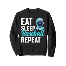 Eat Sleep Baseball Repeat Ice Cream Dripping Drip Baseball Sweatshirt