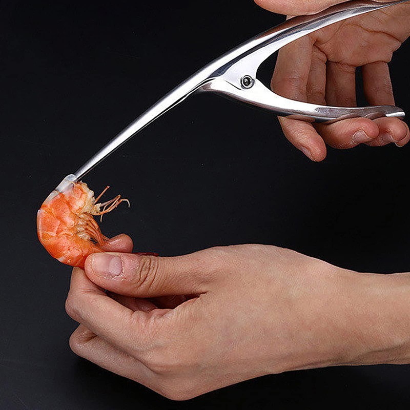 2Pcs Stainless Steel Shrimps Prawns Peeler Set prawn deveiner Tool