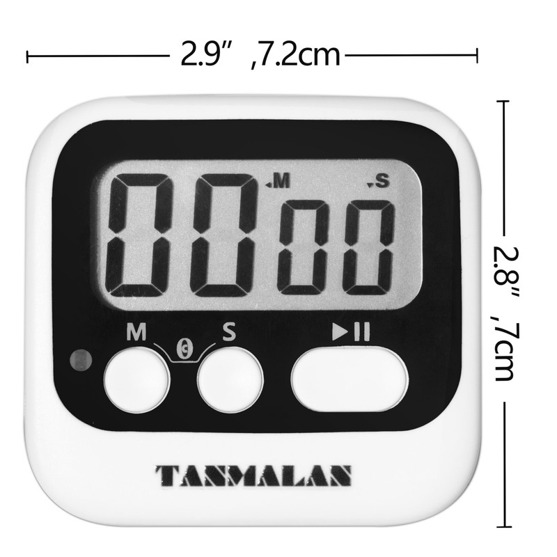 Easy to USE, Digital Timer Kitchen Timer, Magnetic Timer,Tanmalan(Black,1 Pack)