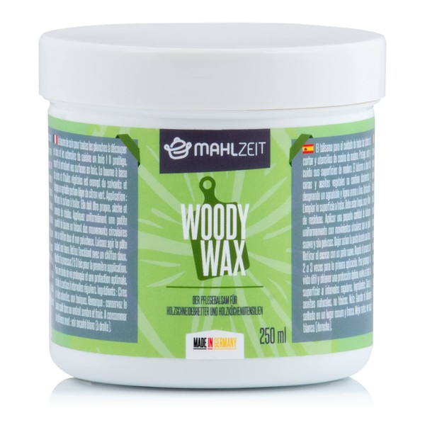 Mahlzeit WOODY WAX Beeswax Wood Care for Chopping Boards | 250 ml | 100% Natural | Wood Wax for Chopping Boards Worktops Kitchen Utensils | Wood Balm, Wood Oil for Cutting Boards