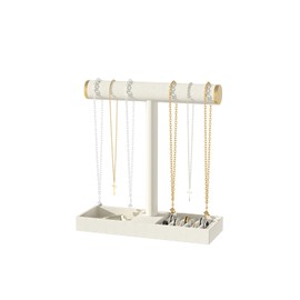 Ausalivan Bracelet and Necklace Holder,Jewelry Necklace Display Organizer Stand,bracelet Holder for Selling,Velvet Bracelet and Necklace Storage Tree (Beige, 1 Tier)