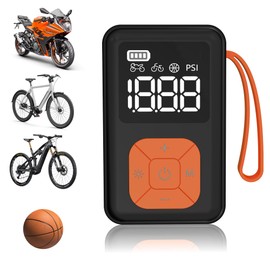 Mini Bike Pump, 150 PSI Portable Bicycle Pump with Gauge, 3X Faster & Auto Stop & Brushless Motor, Electric Bike Tire Pump with Presta and Schrader Valve for Road Bike, MTB, Motorcycle, Ball,etc