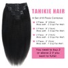 Tahikie Kinky Straight Clip In Hair Extensions Real Human Hair