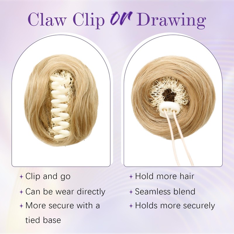 Space Buns Hair Piece 2PCS Mini Clip in Hair Bun