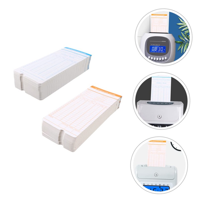 Ciieeo 200sheets Attendance Paper Cards Clock Cards for Payroll Recording