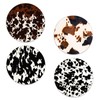 Drinks Coasters Set of 4, Cow Print Round 4" Cup