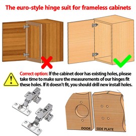 Luokim 20 Pack 10 Pairs Soft Close Full Overlay Cabinet Hinges European Kitchen Heavy-Duty Frameless Adjustable Concealed 35mm Cup 3D Clip-On Two-Way Hinge Nickel Plated Finish
