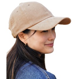 Nakota New Standard Corduroy Cap, Large Size, Large Hat, Men's, Women's, Deep, Long Brim, UV Protection, Cold Protection, Casual, Outdoor, Simple, Solid, Autumn, Winter, Cool, Cute, beige