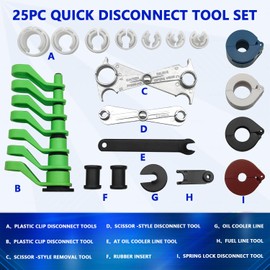 ZKTOOL 25PC Quick Disconnect Tool Set, Line Disconnect Tool Kit for A/C Fuel & Transmission Systems, Fuel Line Disconnect Tools for Mechanics Compatible with Most Ford Chevy GM Models