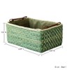Basket Woven Maize Straw Storage with Handle, Kingwillow(Rectangular,Green Small:12.60"Lx8.66"Wx5.51"H)