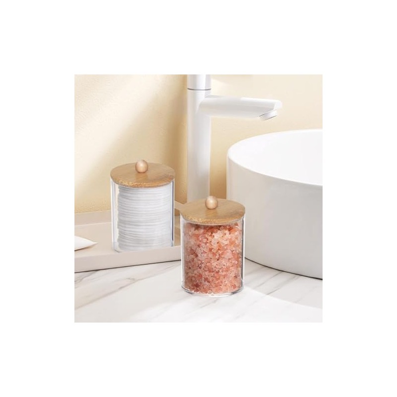 MUSCUC - Dispensador de Algodón,Dispensador de Contenedores de Baño,4 Pcs