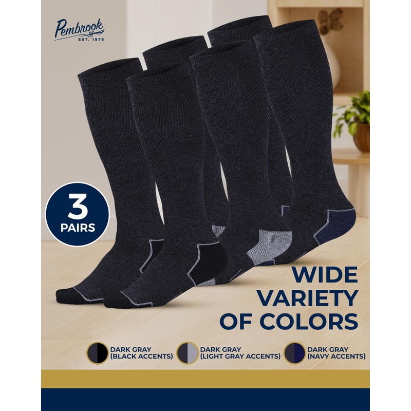 Pembrook Compression Socks for Men - 3 Pack | Compression