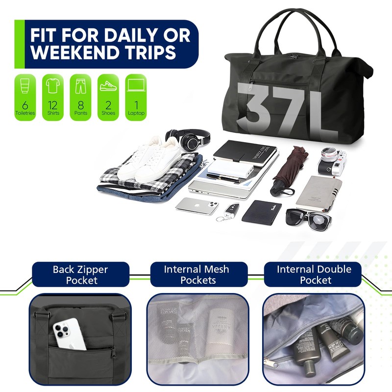 EASYFUN Travel Duffle Bag, Weekender Travel Bag Men Small Gym