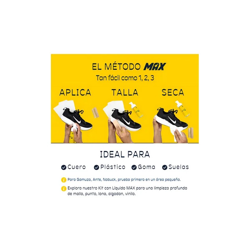 Kit De Limpieza Para Tenis Con Espuma Limpiadora Shoomax