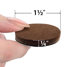 24 Heavy-Duty Felt Furniture Pads 1.5” 1/4” Thick X-Protector! Round Felt Pads for Furniture Feet - The Best Felt Floor Protectors for Furniture to Prevent Scratches. Protect Your Hard Floor! (Brown)