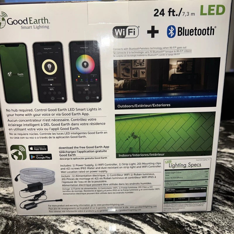 Good Earth Lighting 24ft Smart Plug-in LED Strip Light in