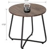 VECELO Patio Outdoor Side Snack Table,Small Round Anti-Rust Metal Style