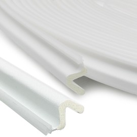 vibedor 40 Ft Weather Srtipping Door Seal, V-Shaped Replacement Door Seal Strip Soundproof Q Foam Weather Stripping for Door Frame and Card Slot Large Gap(White)