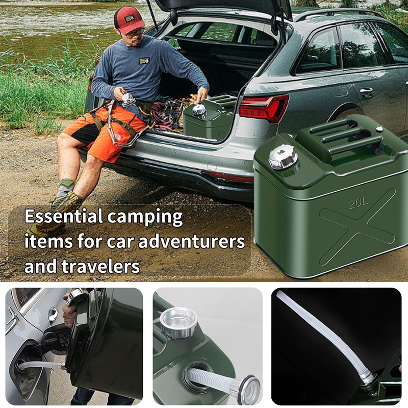 20L 5 Gallon Metal Water Can with Flexible Spout Water