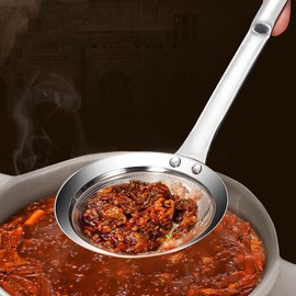 Colador de malla para alimentos, espumadera de grasa de superficie lisa Colador de malla fácil de limpiar para quitar fácilmente la grasa del caldo de sopa y la salsa