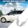 Hihaha Alloy Angel Wings Badge Stickers/Outer for Car Motorcycle/Durable/Silver Tone