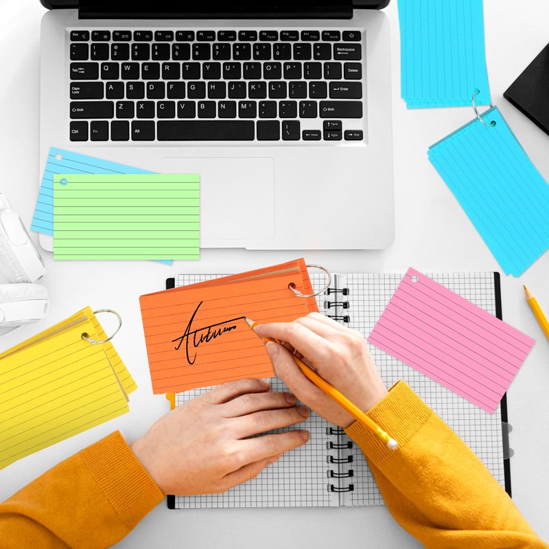 TNEDFOD 300 Sheets Index Cards, 12.3 x 7.3 cm Lined