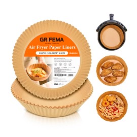 GRIFEMA Heißluftfritteuse Backpapier, Rund Airfryer Backpapier 100 Stück, 16cm, BPA-Frei, Ungebleicht, Antihaft Wasserdicht Ölfest, 5.7-9 L Körbe, Airfryer Papier für Ofen, Mikrowellen, Backen