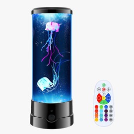 Jellyfish Lamp,Kids Night Light 17 Colours Control 4 Light Modes Table Lamp with USB Powered Aquarium Lights for Office Room Desktop Decoration Gift Christmas Birthdays Holidays (Jellyfish)
